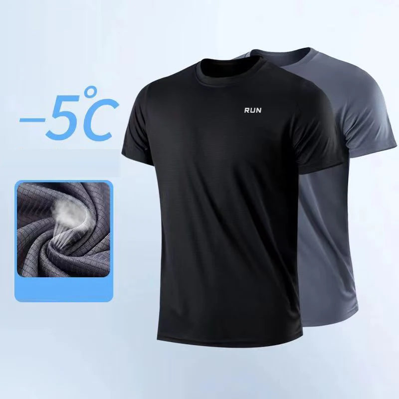 Camiseta masculina de manga curta de secagem rápida para exercício